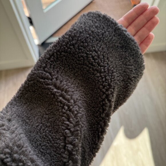 Zara Brown Cropped Fleece Coat - Picture 5 of 5